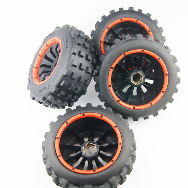 ( Special for UK ) Front Rear Knobby Tire Wheel Kit for Hpi Rovan Kingmotor Baja 5t 195mm X 75mm 80mm