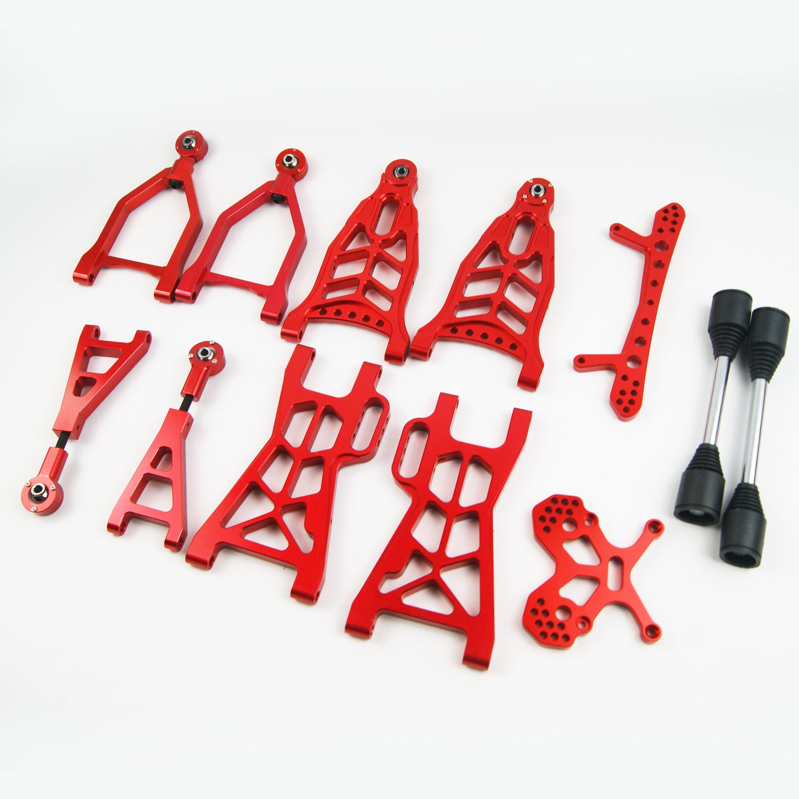 CNC Front & Rear Suspension Kit Arm Set With Extended Shock Tower Brace Driveshaft and Upper Ball End Fit HPI Baja 5T 5B 5SC