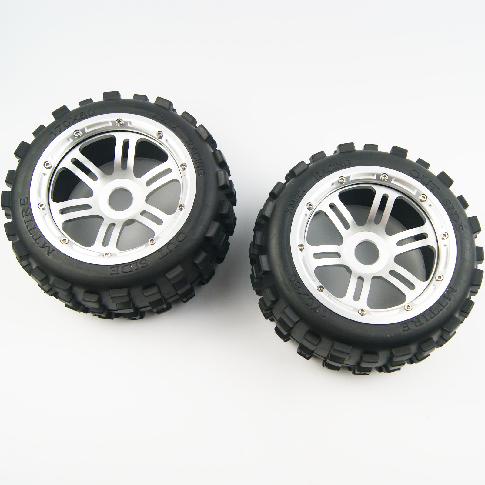 ( CN ) Rear Off Road Tyre tire Wheel with Half Alloy Wheel for Rovan King Motor HPI baja 5b SS