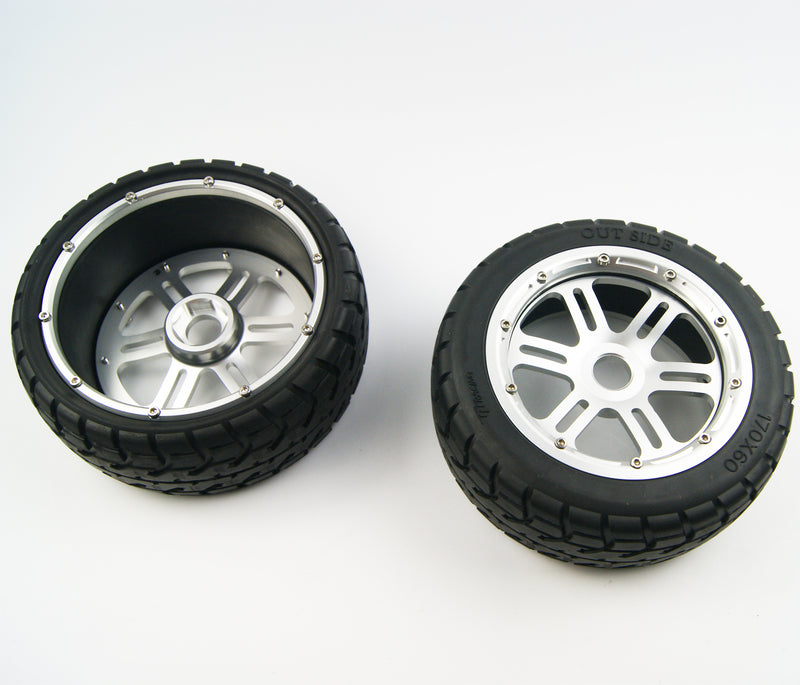 ( CN ) Front Rear On Road Tyre tire Wheel with Half Alloy Wheel for Rovan King Motor HPI baja 5b SS