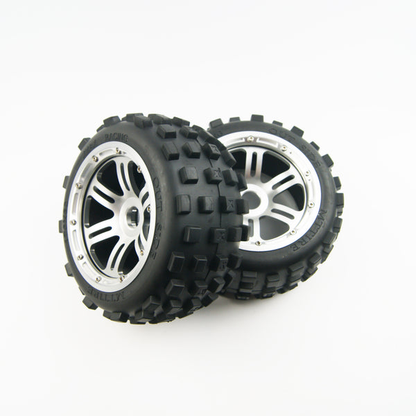 ( CN ) Rear Off Road Tyre tire Wheel with Half Alloy Wheel for Rovan King Motor HPI baja 5b SS