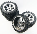 ( CN ) Front Rear All Terrain Tyre tire Wheel with Half Alloy Wheel for Rovan King Motor HPI baja 5b SS