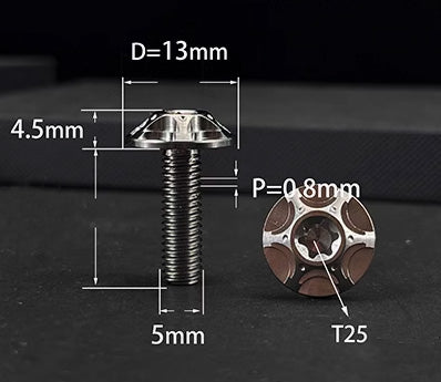 Titanium Bolt M5 / M6 / M8 Torx Head for Bicycle Motor Bikes