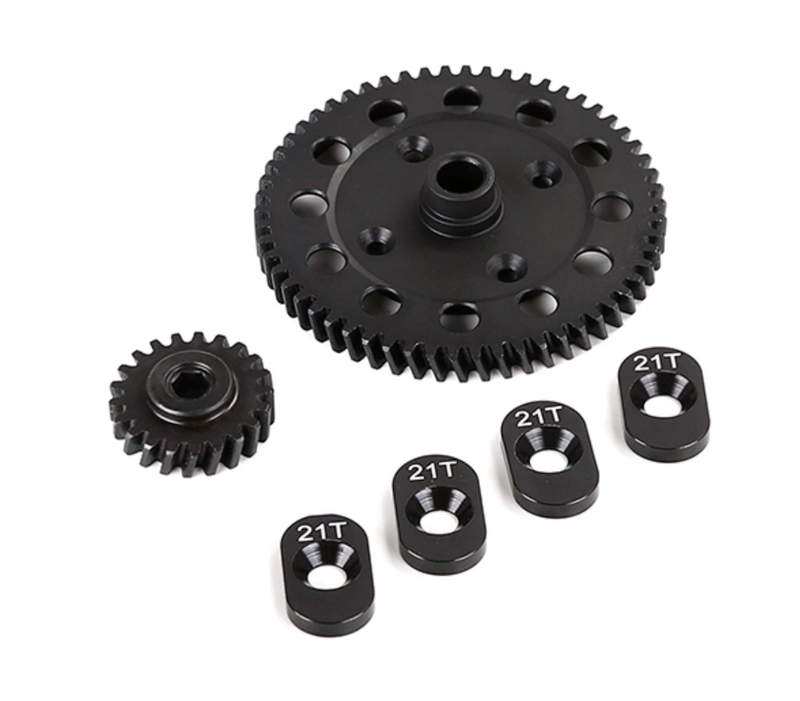 Medium-difference High-speed Helical Gear 58T/21T Kit for LT/ Losi 5ive T / 30°N