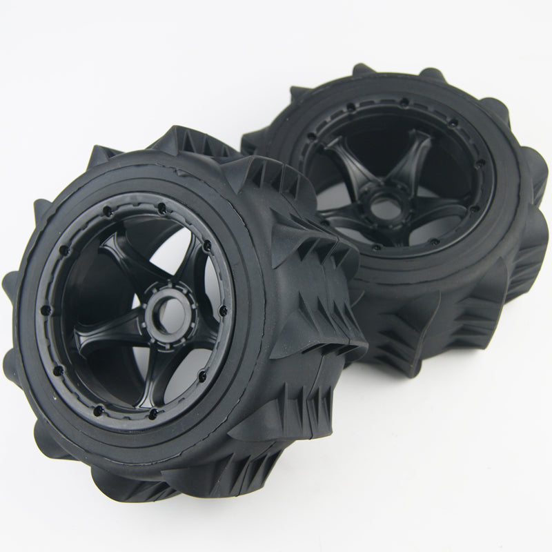 ( CN ) HD sand tires wheels Fits HPI Baja 5B 5T King Motor  190 x90mm 24mm metal hex