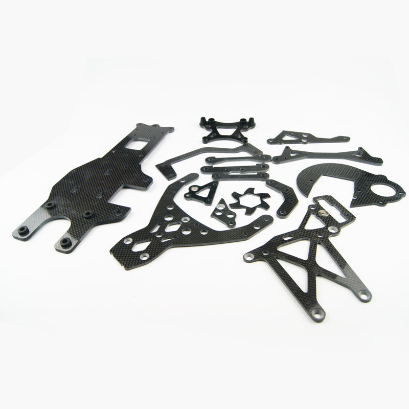 （CN, US ）Carbon Fiber Chassis plates Upgrade Kit for HPI ROVAN KM baja 5b 5t buggy