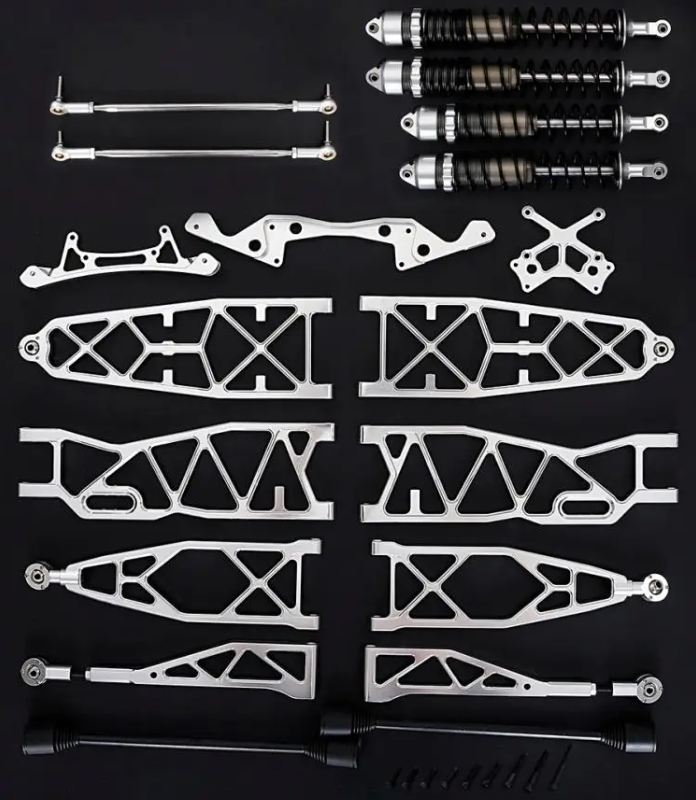 Max CNC alloy Front and Rear extended A arm set for Hpi Rovan KM Baja 5B SS 5T