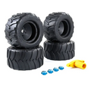 4pcs Set 220X120mm Off-road Wheel Tires with Alloy Nuts for 1/5 ROVAN XLT Traxxas X-MAXX Truck 1/5