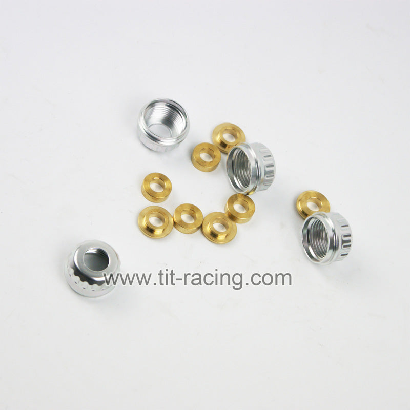 ( CN ) 4 pieces of silver seal up shock cap fits Losi 5ive T 5T Rovan LT