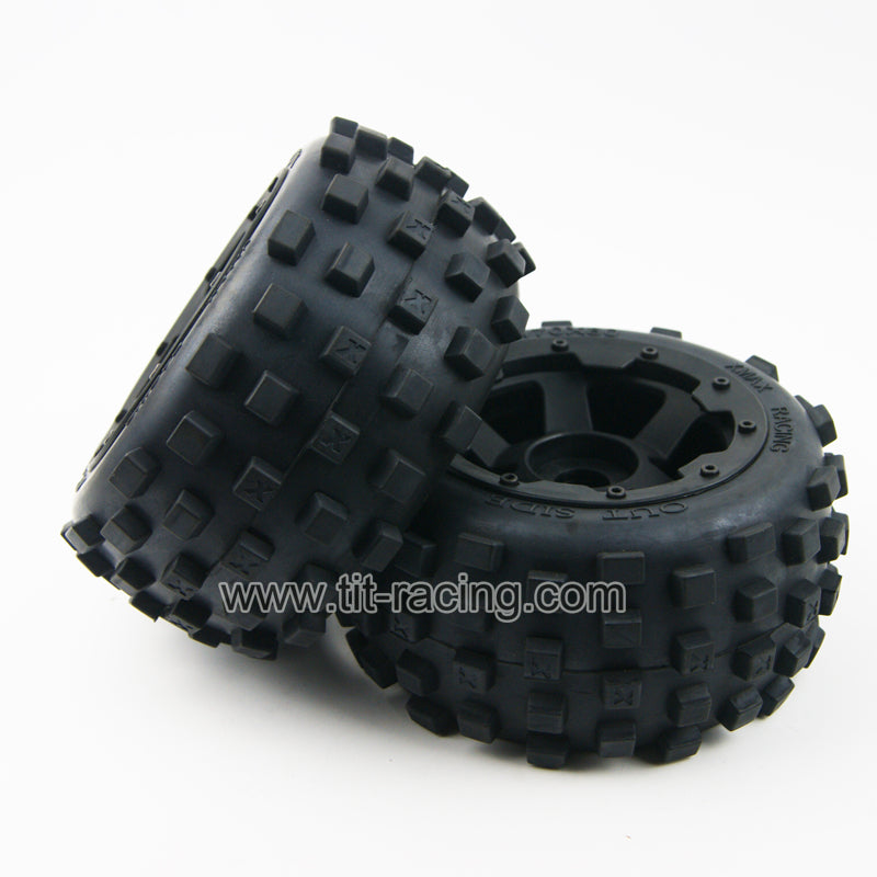 ( CN, US ) Rear knobby tire wheel kit for hpi km rovan baja 5b