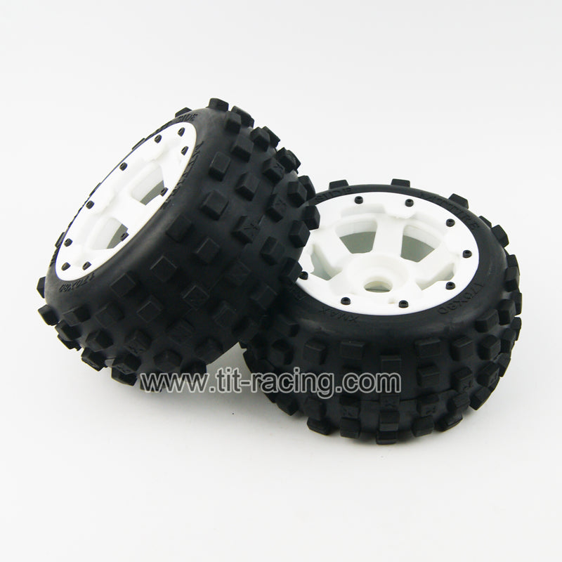 ( CN, US ) Rear knobby tire wheel kit for hpi km rovan baja 5b