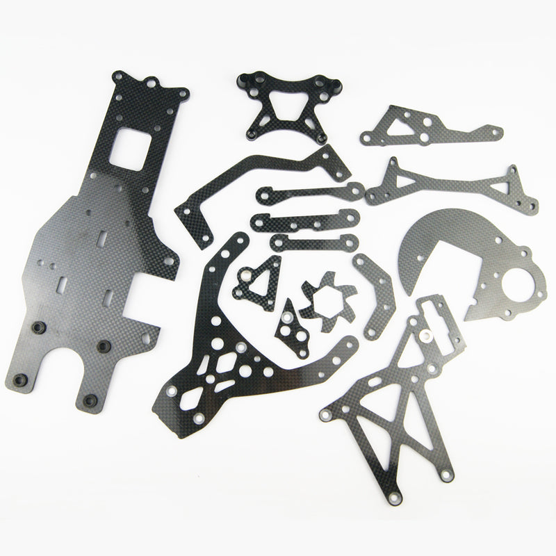 Carbon Fiber Chassis plates Upgrade Kit for HPI ROVAN KM baja 5b 5t buggy