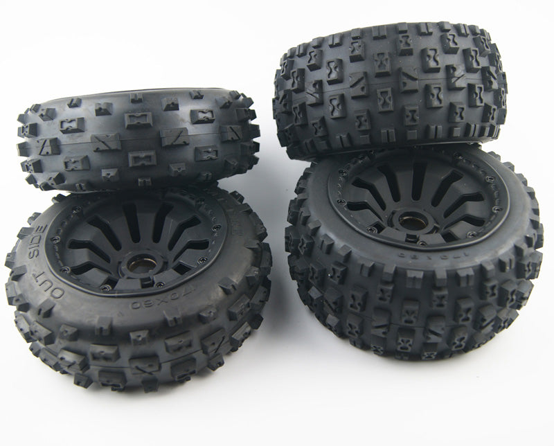 (CN ) Front rear knobby tire wheels with 24mm metal hex kit for hpi baja 5b ss