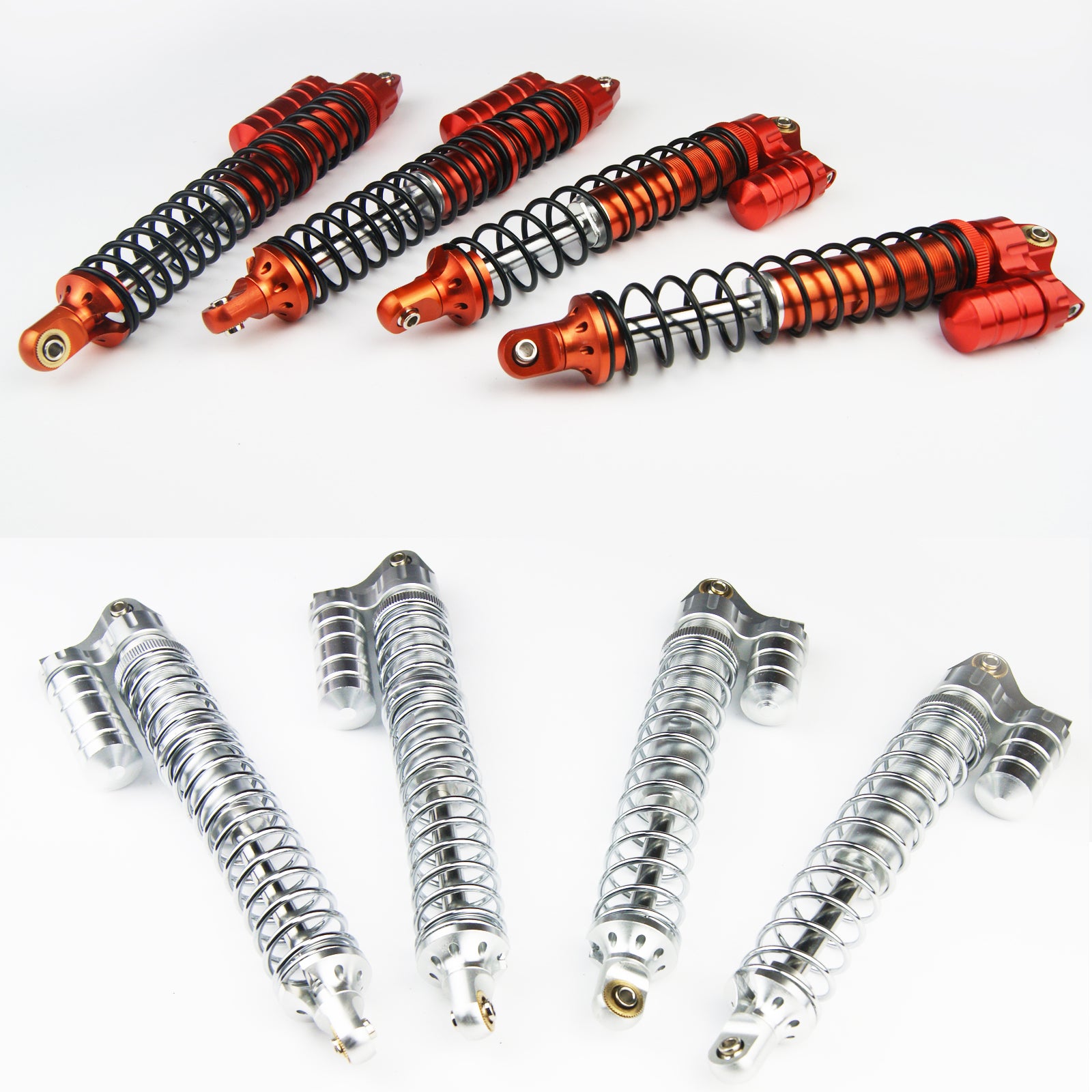 ( CN, US ) Silver Alloy front rear PIGGYBACK shock fits HPI Baja 5b 5T KingMotor 8mm shaft